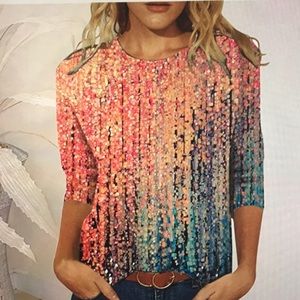 FABIURT Casual 3/4 Sleeve Top. NWOT